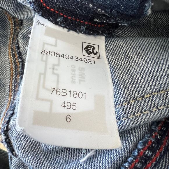 Tommy Hilfiger Jeans Overalls Women's Bibs Carpenter Denim Y2K Logo Strap Size 6 - Picture 16 of 16